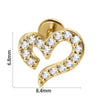 Stainless Steel Zircon Electroplated Heart Pattern Inner Tooth Lip Nail Snake Leaf Earrings