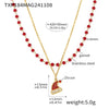 316L Stainless Steel Zircon Garnet Christmas Hat Pendant Necklace Bracelet Set Electroplated Light Luxury Women's Jewelry