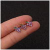 Stainless Steel Zircon Inlaid Women's Geometric Handmade Earrings