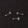 Stainless Steel Zircon Inlaid Women's Geometric Handmade Earrings