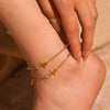 316L Stainless Steel Zircon Inlay Geometric Electrocardiogram Anklet For Women Simple Foot Chain Accessories