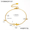 316L Stainless Steel Zircon Inlay Geometric Electrocardiogram Anklet For Women Simple Foot Chain Accessories