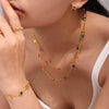 316L Stainless Steel Zircon Light Luxury Necklace Bracelet Suit Pvd Electroplated