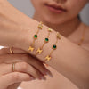 316L Stainless Steel Zircon Light Luxury Necklace Bracelet Suit Pvd Electroplated