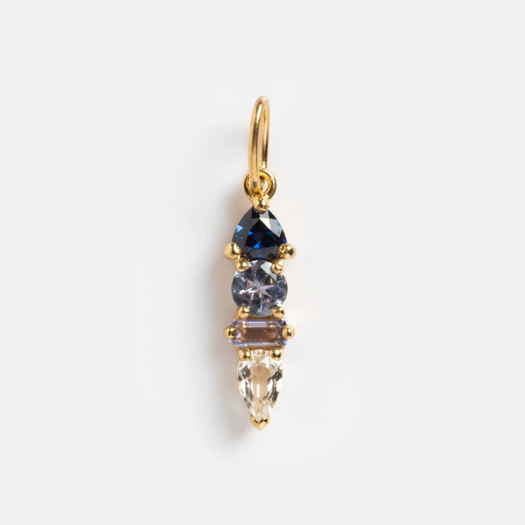 Stainless Steel Zircon Necklace Pendant Furnace Vacuum Plated 18K Gold Birthstone Valentine's Day Style