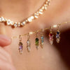 Stainless Steel Zircon Necklace Pendant Furnace Vacuum Plated 18K Gold Birthstone Valentine's Day Style