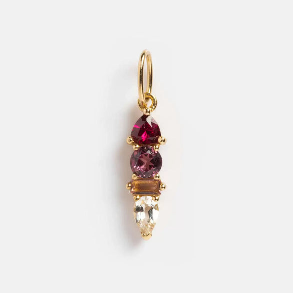 Stainless Steel Zircon Necklace Pendant Furnace Vacuum Plated 18K Gold Birthstone Valentine's Day Style