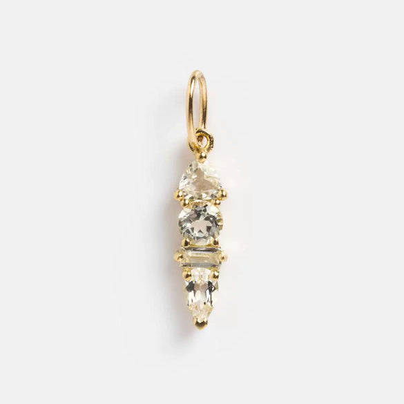 Stainless Steel Zircon Necklace Pendant Furnace Vacuum Plated 18K Gold Birthstone Valentine's Day Style