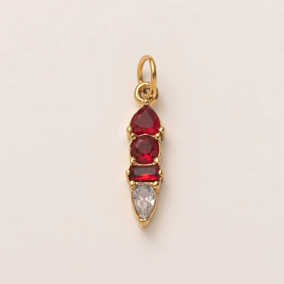 Stainless Steel Zircon Necklace Pendant With Vacuum Electroplated 18K Gold For December Birthstone Or Valentine's Day