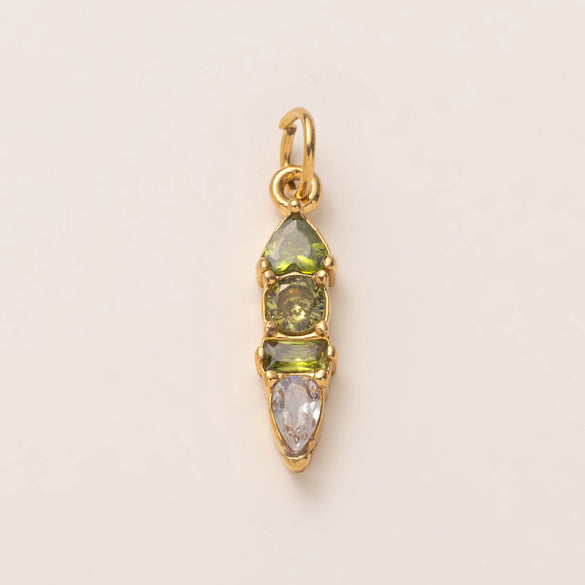 Stainless Steel Zircon Necklace Pendant With Vacuum Electroplated 18K Gold For December Birthstone Or Valentine's Day