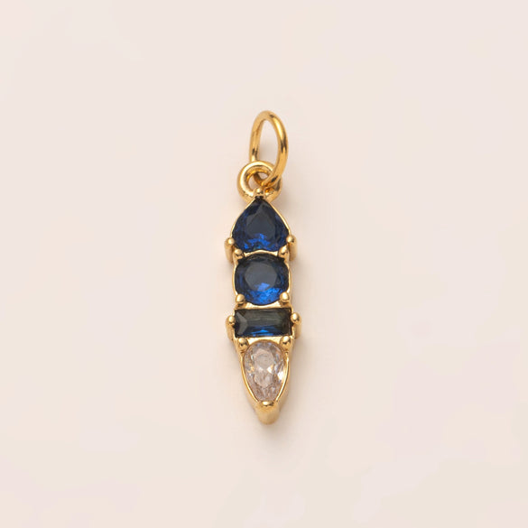 Stainless Steel Zircon Necklace Pendant With Vacuum Electroplated 18K Gold For December Birthstone Or Valentine's Day