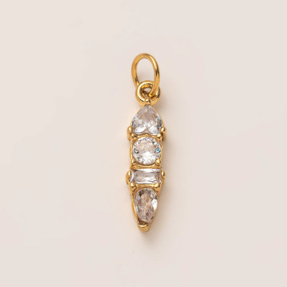Stainless Steel Zircon Necklace Pendant With Vacuum Electroplated 18K Gold For December Birthstone Or Valentine's Day