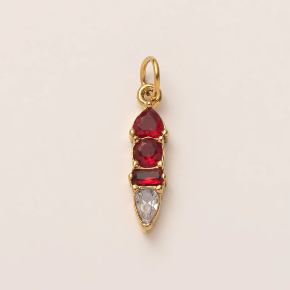 Stainless Steel Zircon Necklace Pendant With Vacuum Electroplated 18K Gold For December Birthstone Or Valentine's Day