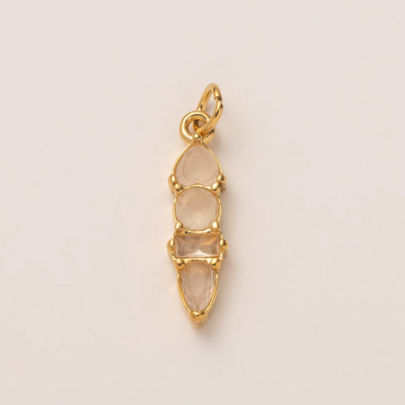 Stainless Steel Zircon Necklace Pendant With Vacuum Electroplated 18K Gold For December Birthstone Or Valentine's Day