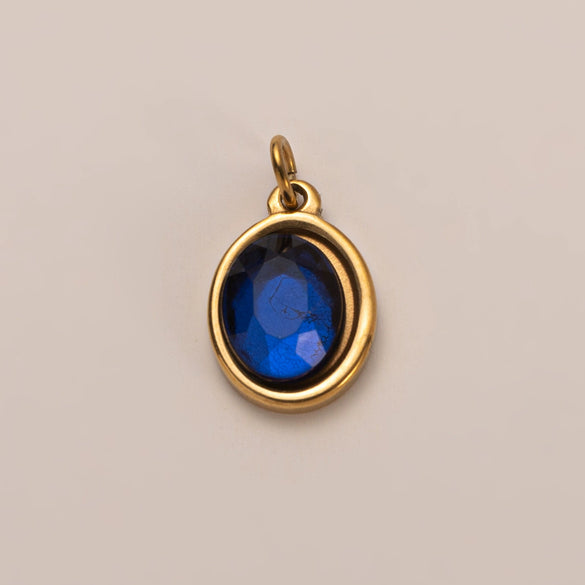 Stainless Steel Zircon Necklace Pendant With Vacuum Plating And December Birthstone For Valentine's Day