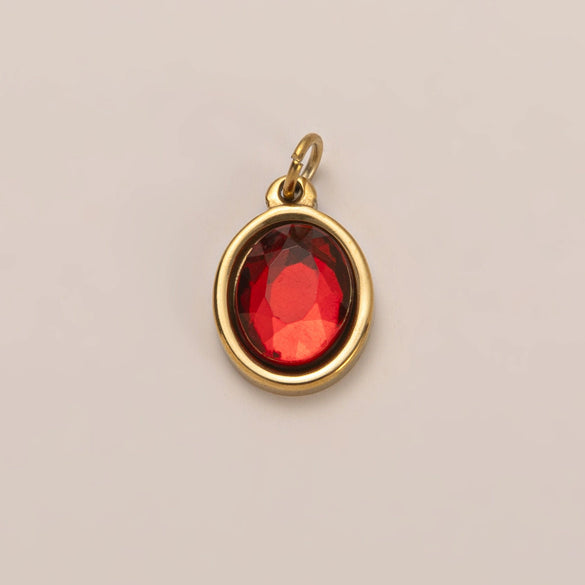 Stainless Steel Zircon Necklace Pendant With Vacuum Plating And December Birthstone For Valentine's Day