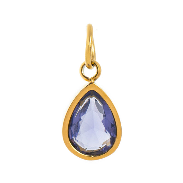Stainless Steel Zircon Necklace Pendant With Vacuum Plating And December Birthstone For Valentine's Day
