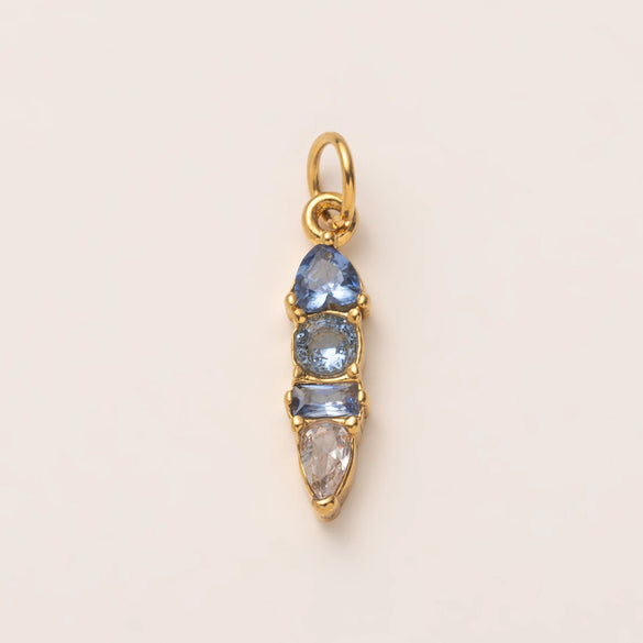 Stainless Steel Zircon Necklace Pendant With Vacuum Plating And December Birthstone For Valentine's Day
