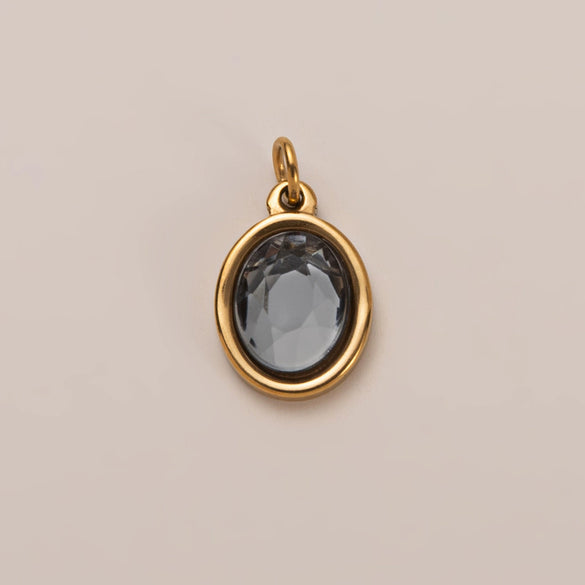 Stainless Steel Zircon Necklace Pendant With Vacuum Plating And December Birthstone For Valentine's Day