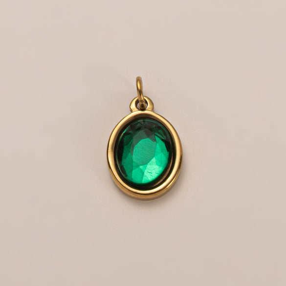 Stainless Steel Zircon Necklace Pendant With Vacuum Plating And December Birthstone For Valentine's Day