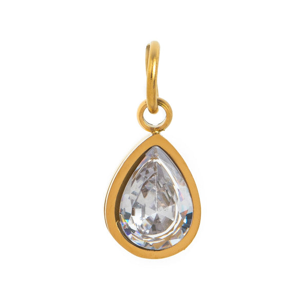 Stainless Steel Zircon Necklace Pendant With Vacuum Plating And December Birthstone For Valentine's Day