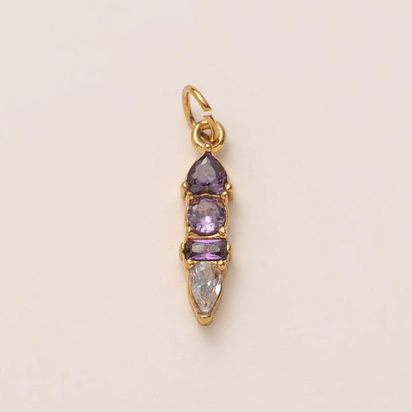 Stainless Steel Zircon Necklace Pendant With Vacuum Plating And December Birthstone For Valentine's Day
