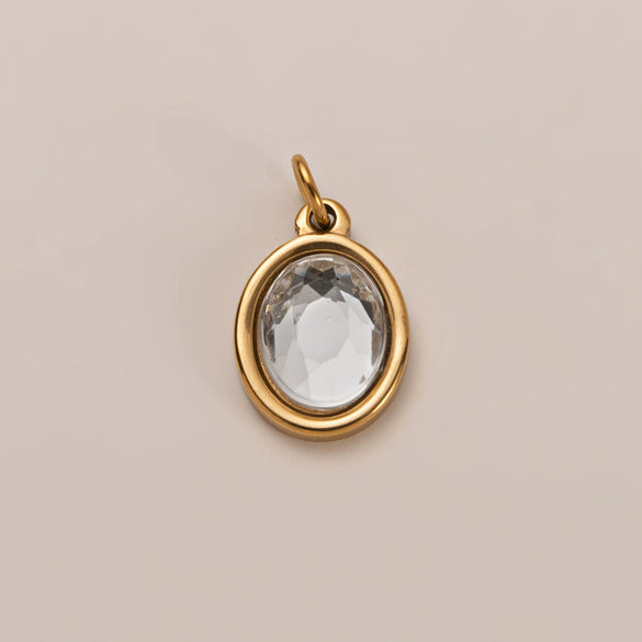 Stainless Steel Zircon Necklace Pendant With Vacuum Plating And December Birthstone For Valentine's Day