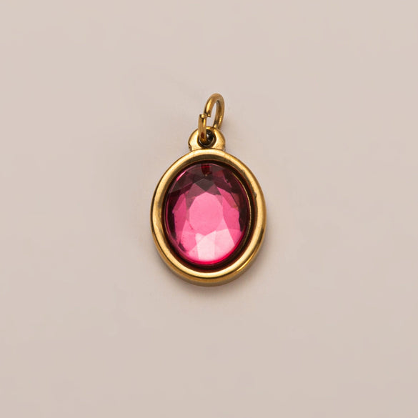 Stainless Steel Zircon Necklace Pendant With Vacuum Plating And December Birthstone For Valentine's Day