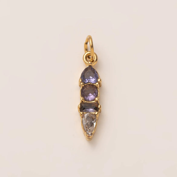 Stainless Steel Zircon Necklace Pendant With Vacuum Plating And December Birthstone For Valentine's Day