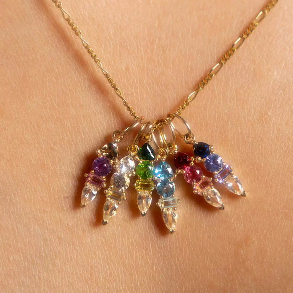 Stainless Steel Zircon Necklace Pendant With Vacuum Plating And December Birthstone For Valentine's Day