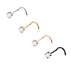 Stainless Steel Zircon Nose Ring Clawshaped Fivestar Love Sshaped Lshaped Electroplating Unisex