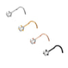 Stainless Steel Zircon Nose Ring Clawshaped Fivestar Love Sshaped Lshaped Electroplating Unisex