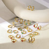 Star Birthstone Stainless Steel Earrings Set With Diamonds Geometric Style Unisex