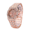 Star Pattern Steel Band Alloy Case Round Dial Quartz Business Men's Watch With Spiral Crown And Single Folding Buckle