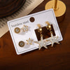 Starfish Zircon Titanium Steel Electroplated Earrings