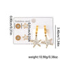 Starfish Zircon Titanium Steel Electroplated Earrings