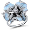 Statement Geometric Rose Petal Ring In Electroplated Metal For Women And Unisex Wear
