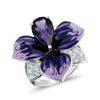 Statement Geometric Rose Petal Ring In Electroplated Metal For Women And Unisex Wear