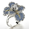 Statement Geometric Rose Petal Ring In Electroplated Metal For Women And Unisex Wear