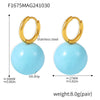 Steel Ball Earrings 316L Stainless Steel Geometric Pvd Electroplated For Women