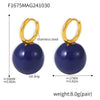 Steel Ball Earrings 316L Stainless Steel Geometric Pvd Electroplated For Women