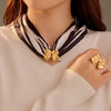 Steel Bow Ring And Scarf Buckle With Electroplating Fashion For Women