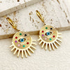 Steel Earrings Devil's Eye Geometric Style Electroplating