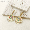 Steel Earrings Devil's Eye Geometric Style Electroplating