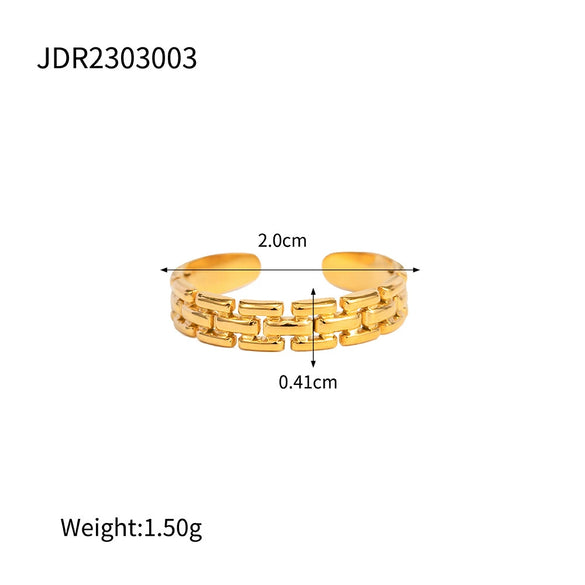 Steel Geometric Electroplated Ring Jewelry For Women
