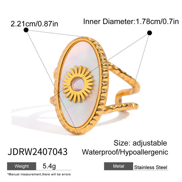 Steel Geometric Electroplated Ring Jewelry For Women