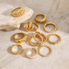 Steel Geometric Electroplated Ring Jewelry For Women