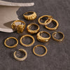 Steel Geometric Electroplated Ring Jewelry For Women