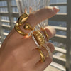 Steel Geometric Electroplated Ring Jewelry For Women