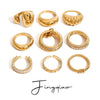 Steel Geometric Electroplated Ring Jewelry For Women